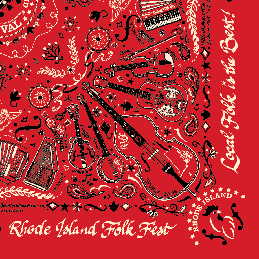 Official 2023 Rhode Island Folk Festival LIMITED EDITION Fundraising Bandana
